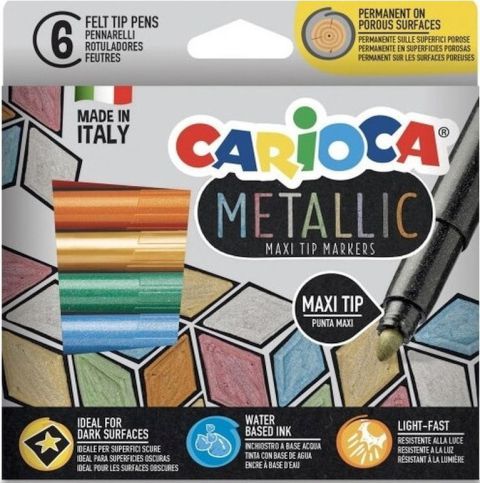 ΜΑΡΚΑΔΟΡΟΙ CARIOCA - METALLIC 6τμχ